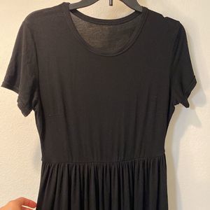 Black Maxi Short Sleeve Dress Size Large